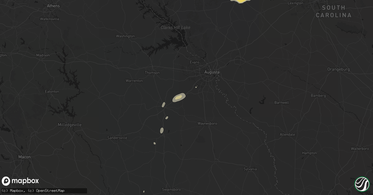 Hail map in Blythe, GA on May 23, 2026
