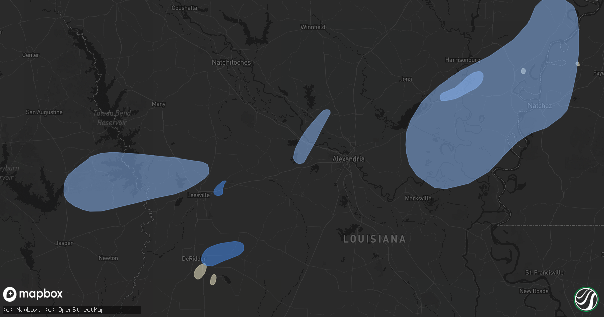 Hail map in Boyce, LA on May 23, 2026
