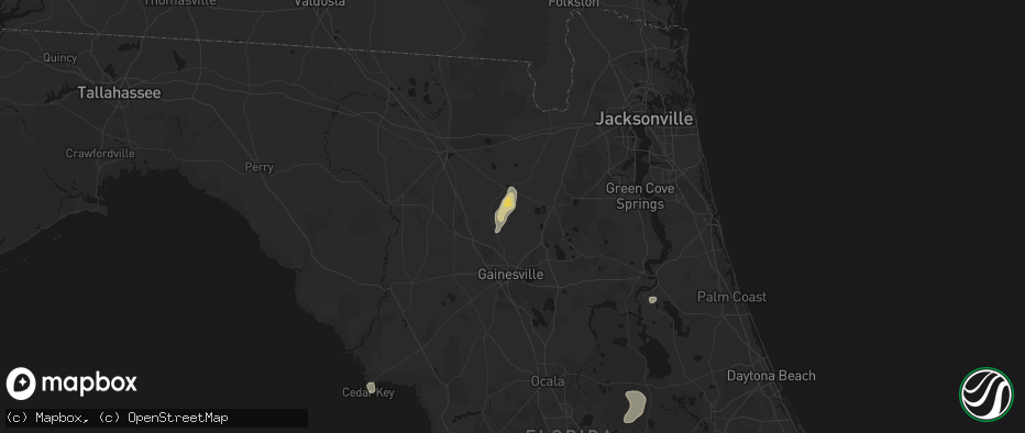 Hail map in Brooker, FL on May 23, 2026