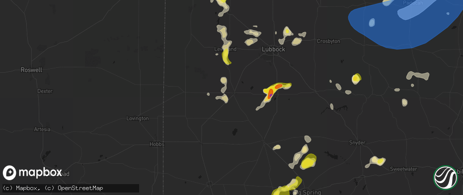 Hail map in Brownfield, TX on May 23, 2026