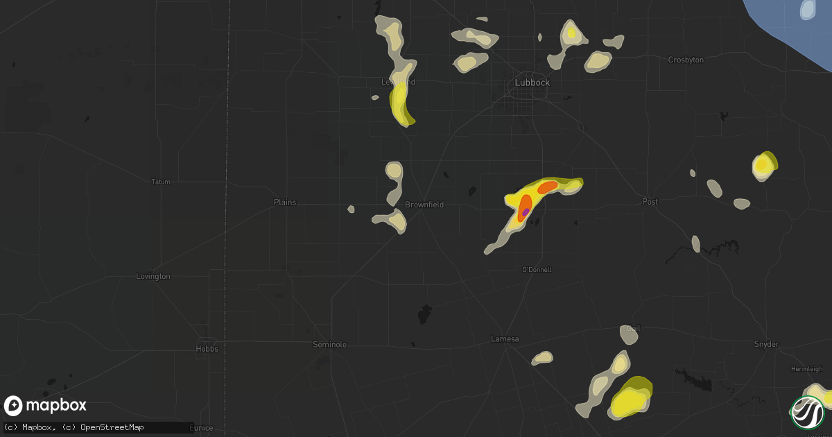 Hail map in Brownfield, TX on May 23, 2026