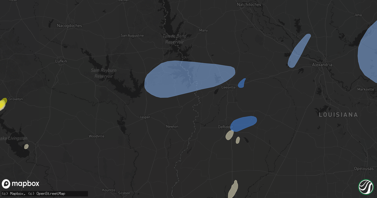 Hail map in Burkeville, TX on May 23, 2026