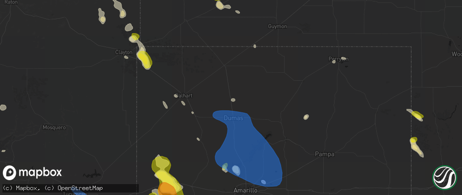Hail map in Cactus, TX on May 23, 2026