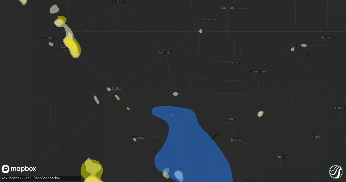 Hail map in Cactus, TX on May 23, 2026