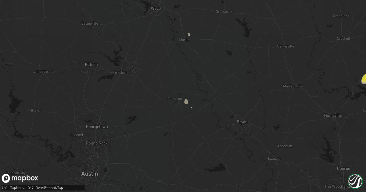 Hail map in Cameron, TX on May 23, 2026