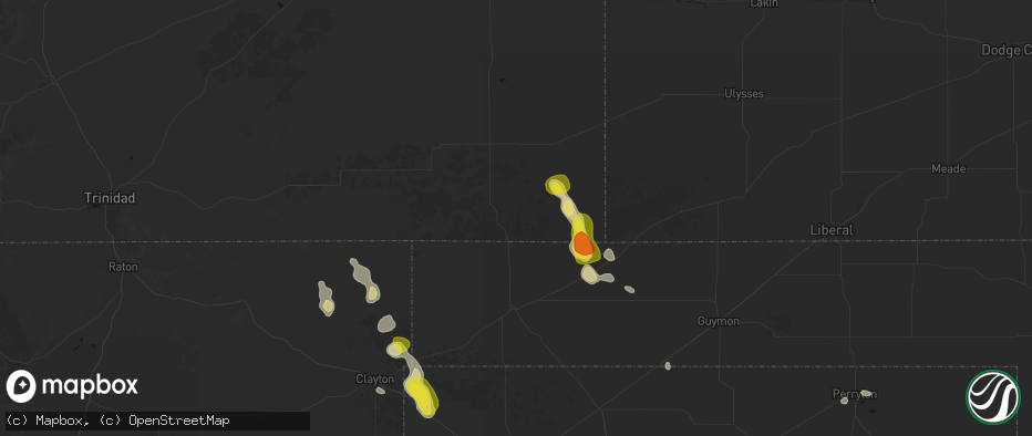 Hail map in Campo, CO on May 23, 2026