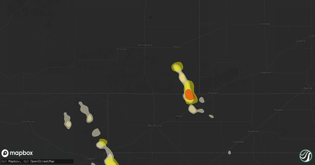 Hail map in Campo, CO on May 23, 2026