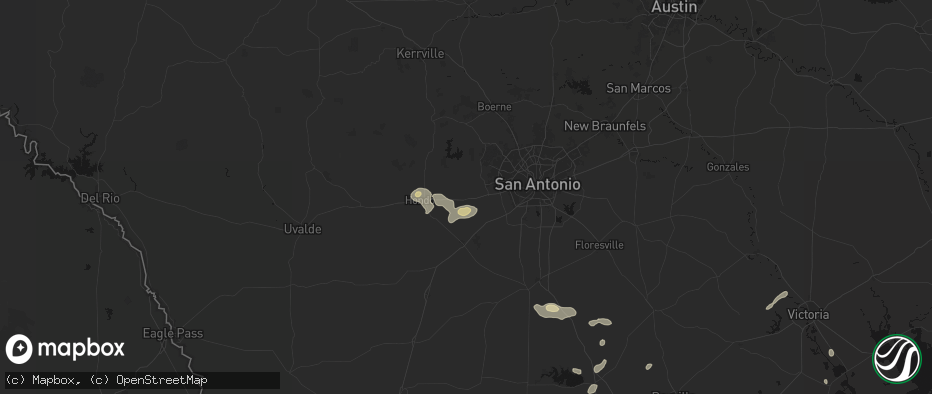 Hail map in Castroville, TX on May 23, 2026