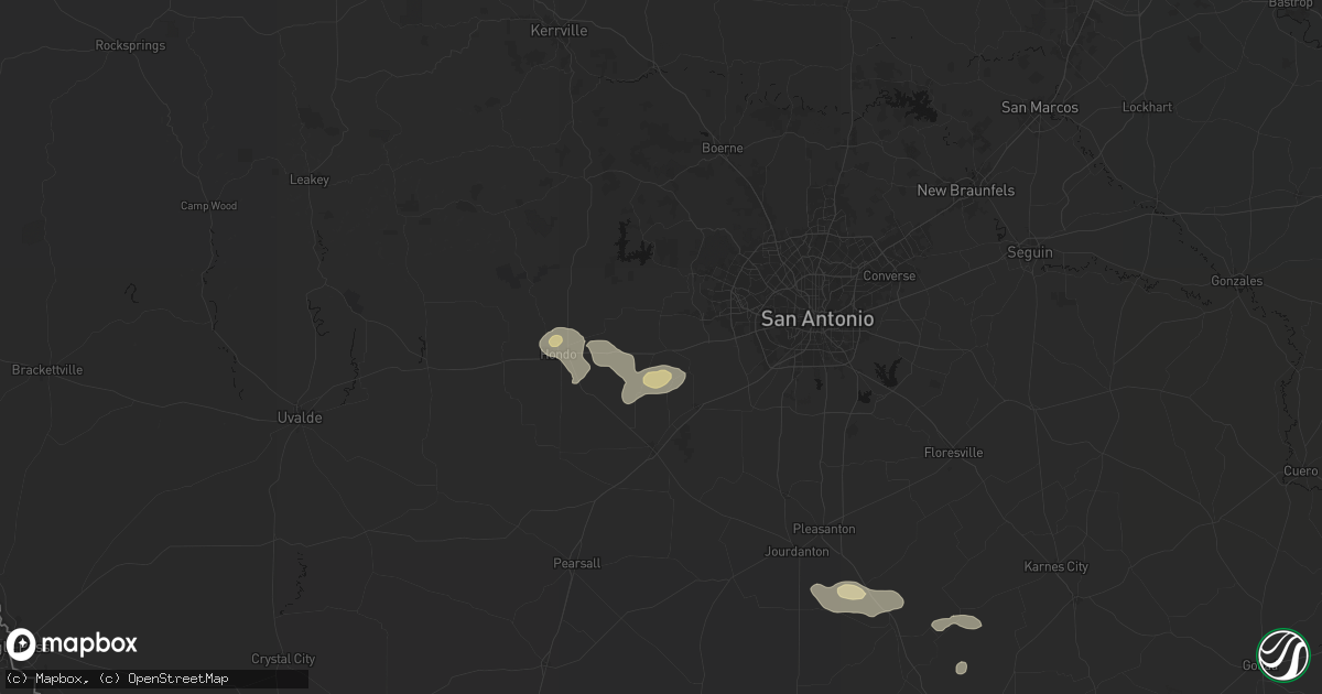 Hail map in Castroville, TX on May 23, 2026