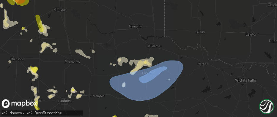 Hail map in Cee Vee, TX on May 23, 2026