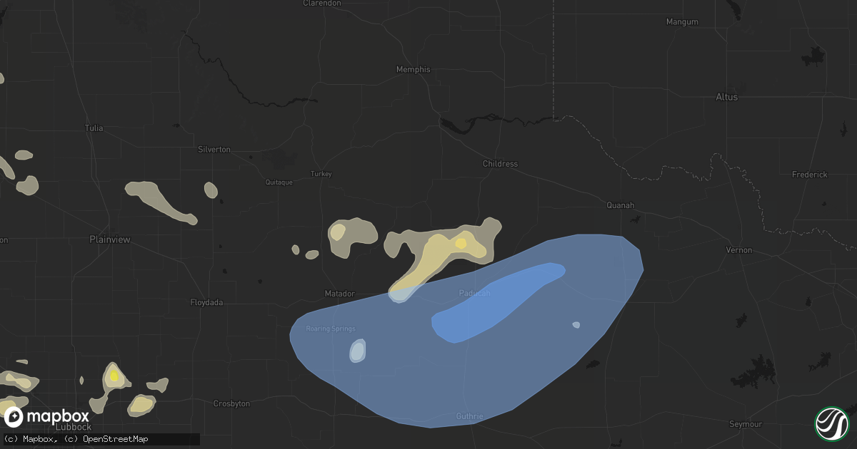 Hail map in Cee Vee, TX on May 23, 2026