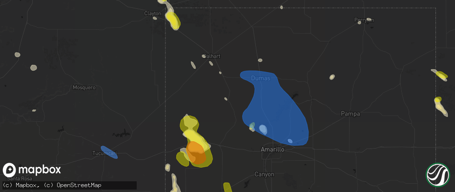 Hail map in Channing, TX on May 23, 2026