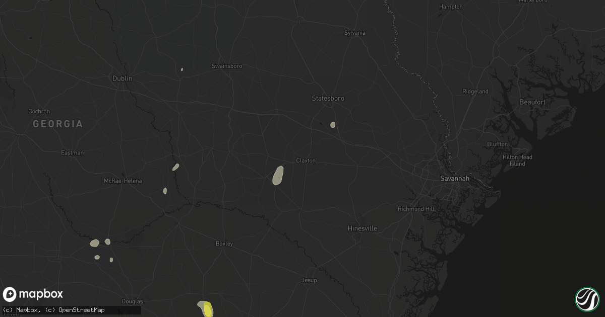 Hail map in Claxton, GA on May 23, 2026