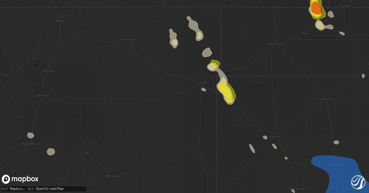Hail map in Clayton, NM on May 23, 2026