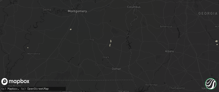 Hail map in Clio, AL on May 23, 2026