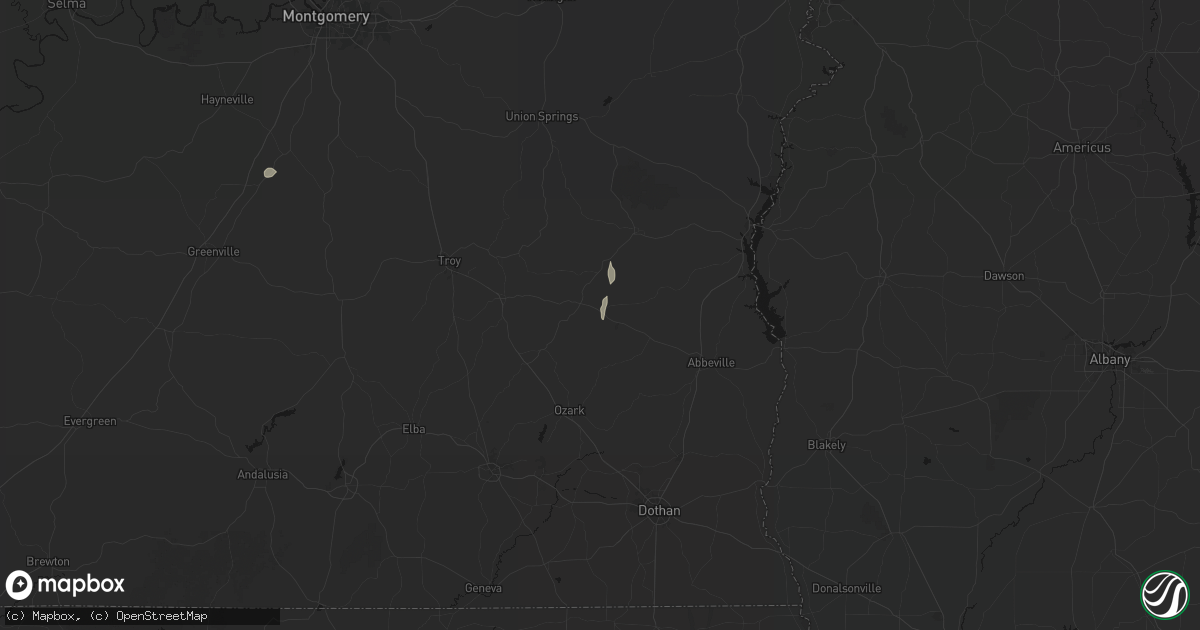 Hail map in Clio, AL on May 23, 2026