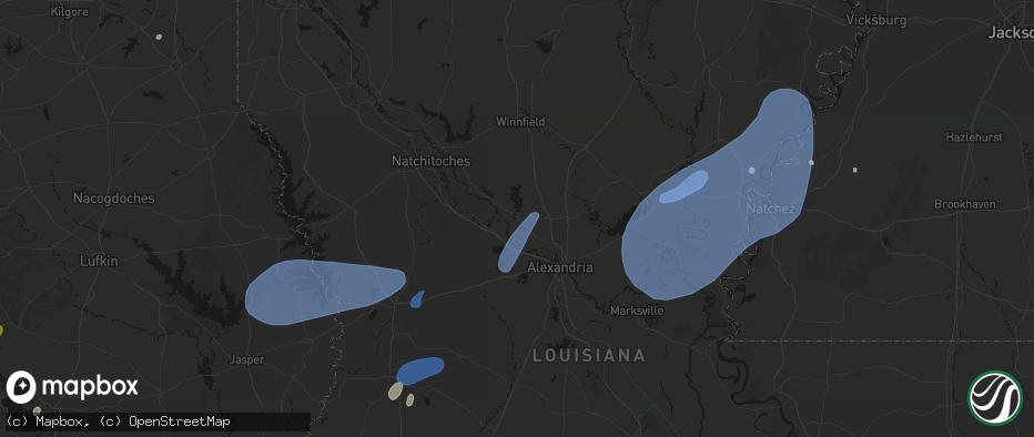Hail map in Colfax, LA on May 23, 2026