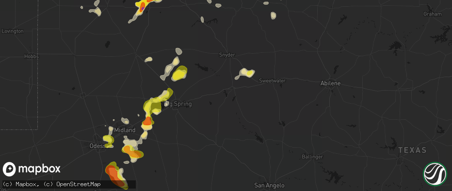 Hail map in Colorado City, TX on May 23, 2026