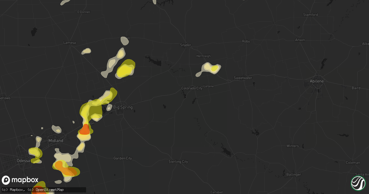 Hail map in Colorado City, TX on May 23, 2026