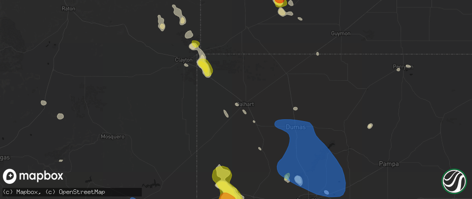 Hail map in Dalhart, TX on May 23, 2026