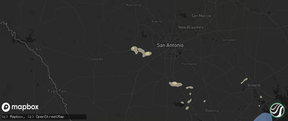 Hail map in Devine, TX on May 23, 2026