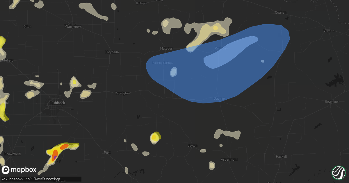 Hail map in Dickens, TX on May 23, 2026
