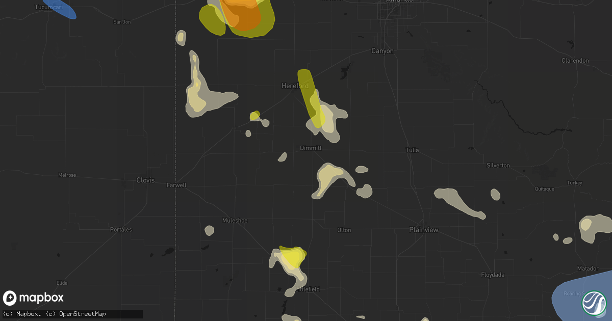 Hail map in Dimmitt, TX on May 23, 2026