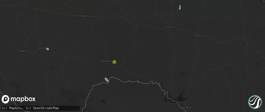 Hail map in Dryden, TX on May 23, 2026