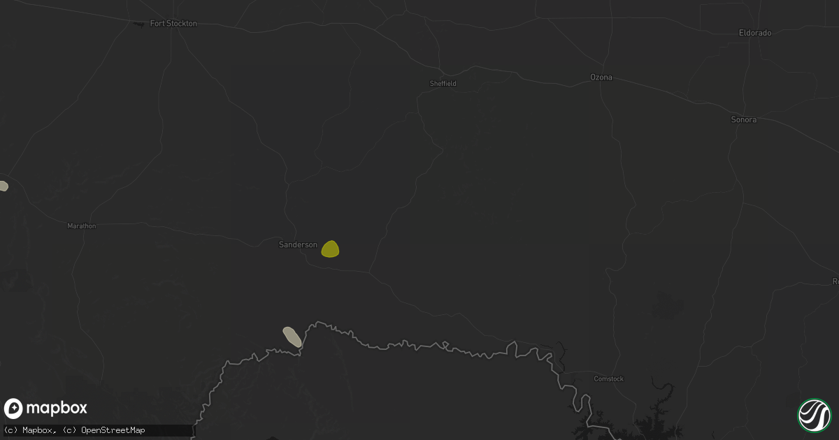 Hail map in Dryden, TX on May 23, 2026