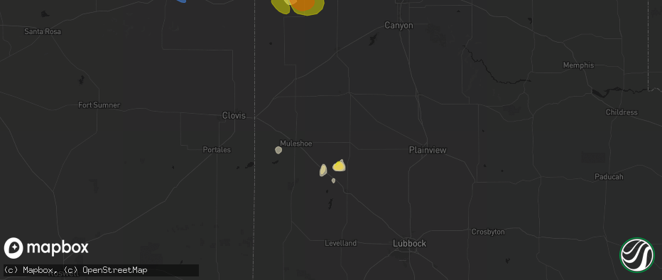 Hail map in Earth, TX on May 23, 2026