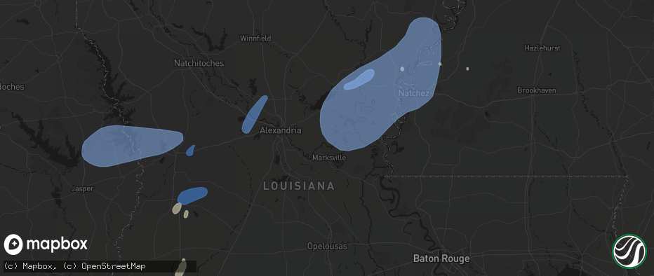 Hail map in Effie, LA on May 23, 2026
