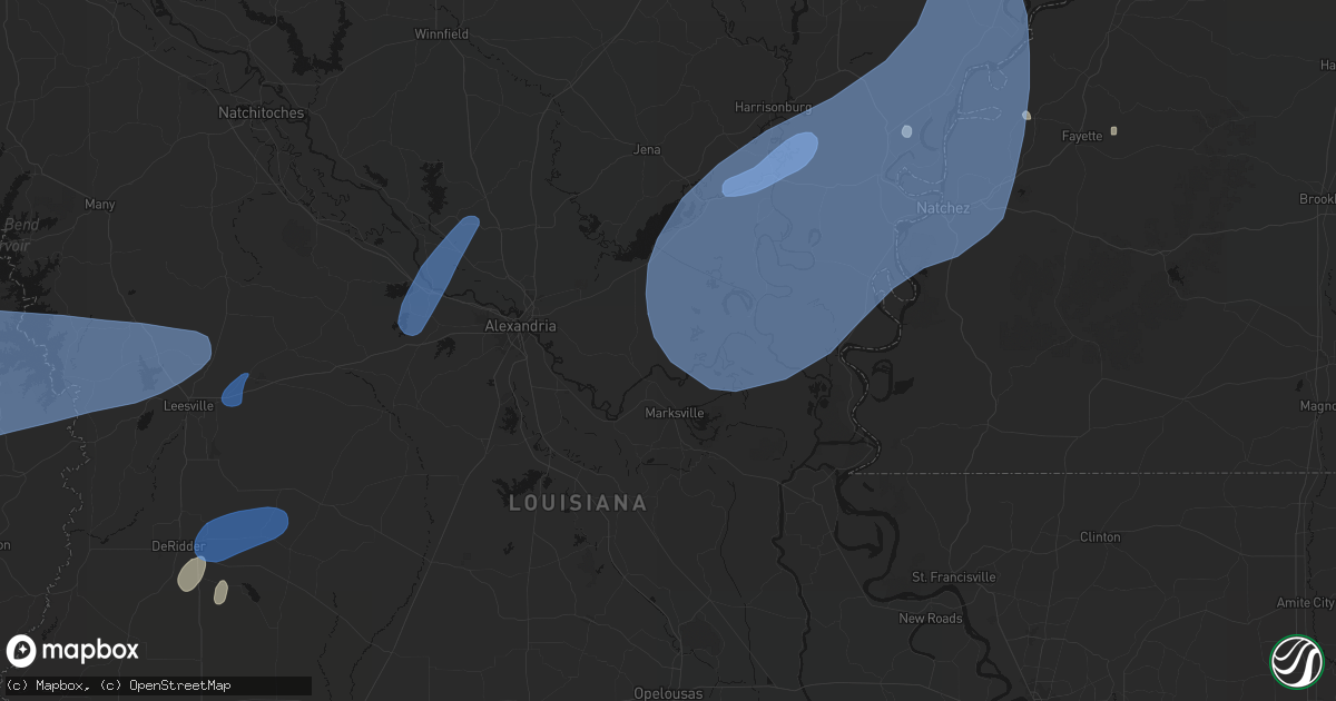 Hail map in Effie, LA on May 23, 2026