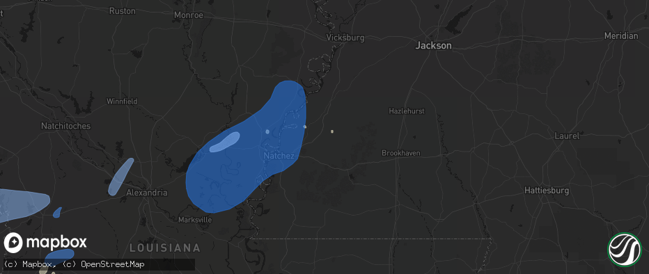 Hail map in Fayette, MS on May 23, 2026