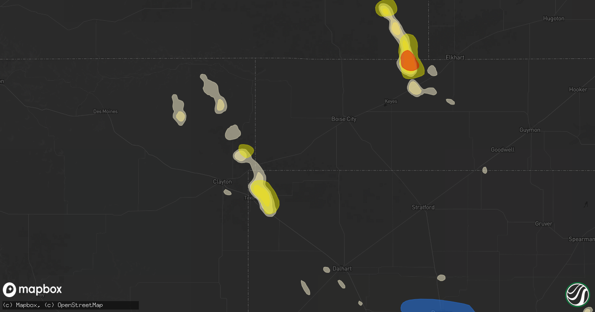 Hail map in Felt, OK on May 23, 2026