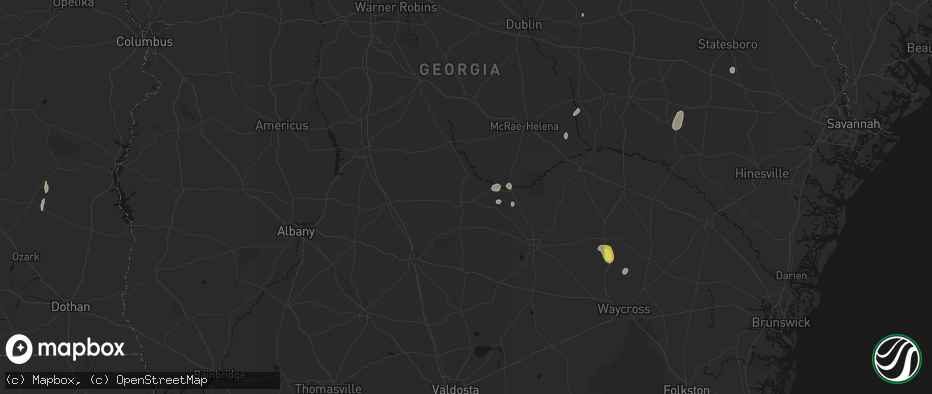 Hail map in Fitzgerald, GA on May 23, 2026