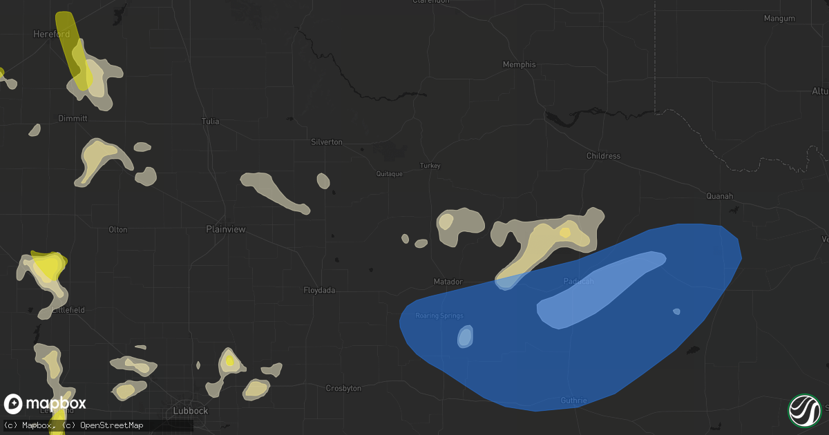 Hail map in Flomot, TX on May 23, 2026