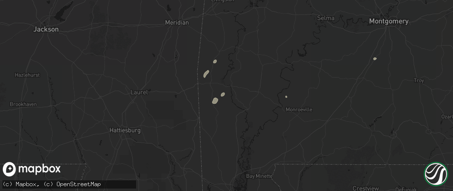 Hail map in Frankville, AL on May 23, 2026