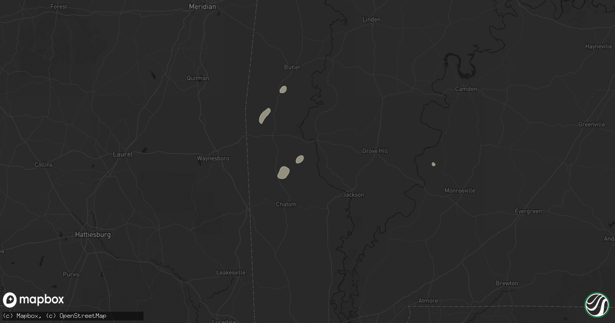 Hail map in Frankville, AL on May 23, 2026