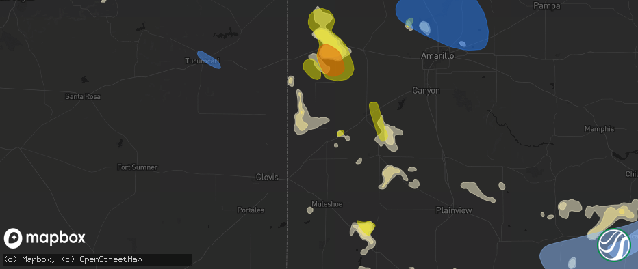 Hail map in Friona, TX on May 23, 2026