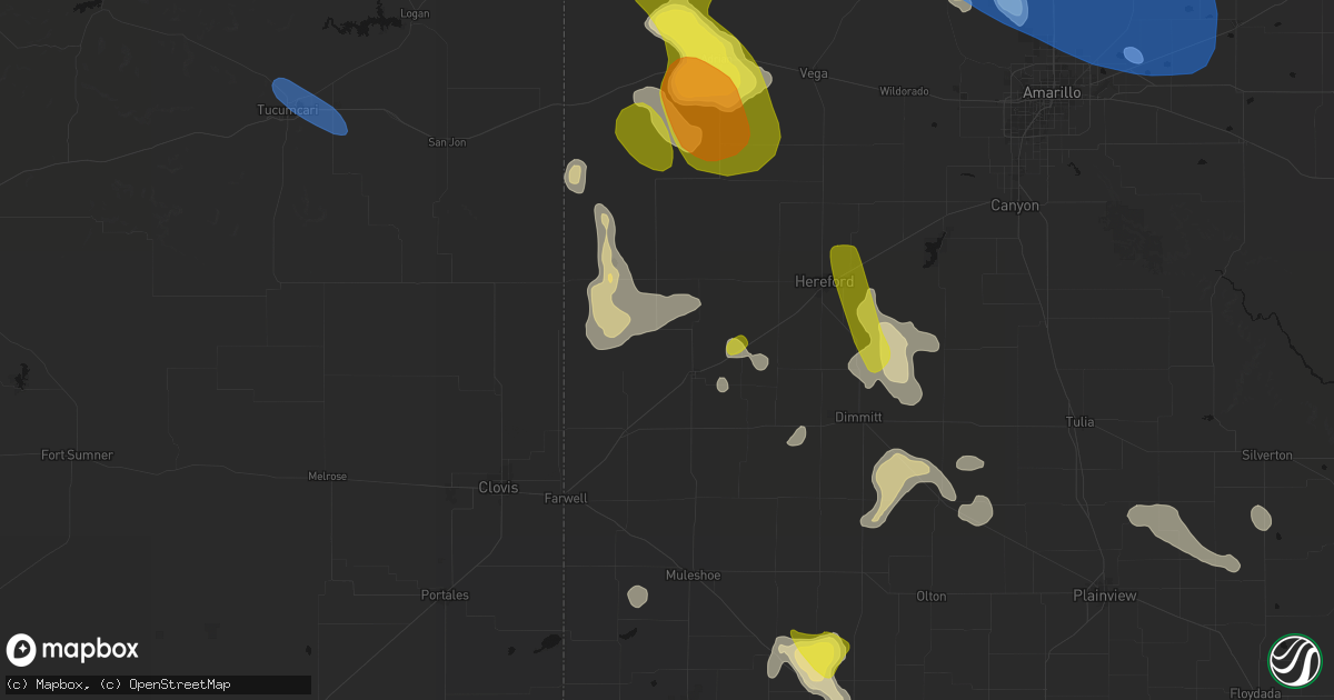 Hail map in Friona, TX on May 23, 2026