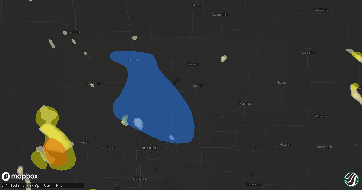 Hail map in Fritch, TX on May 23, 2026