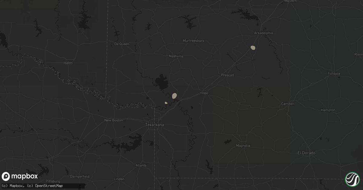 Hail map in Fulton, AR on May 23, 2026
