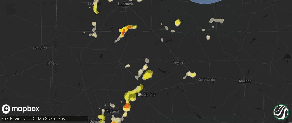 Hail map in Gail, TX on May 23, 2026