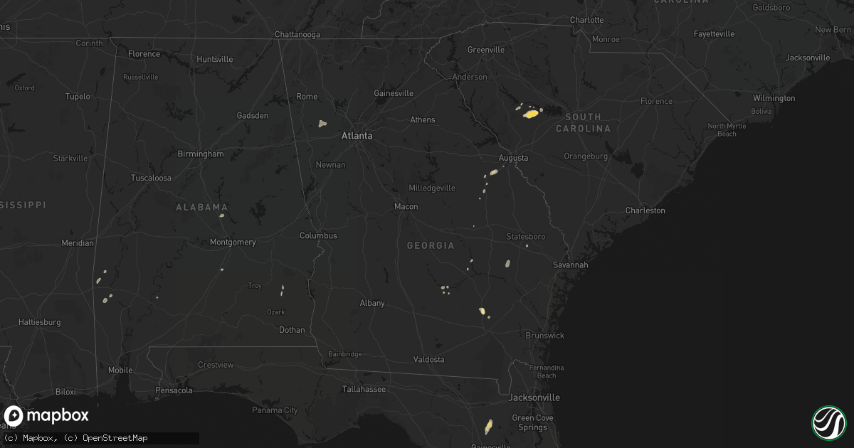 Hail map in Georgia on May 23, 2026