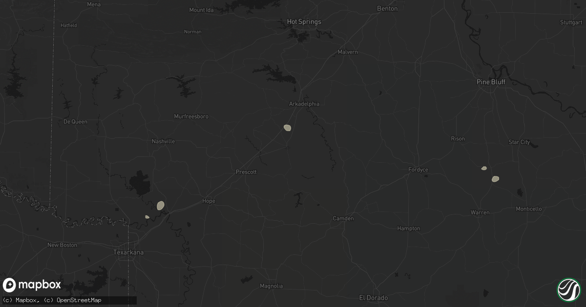 Hail map in Gurdon, AR on May 23, 2026