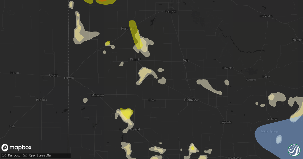 Hail map in Hart, TX on May 23, 2026