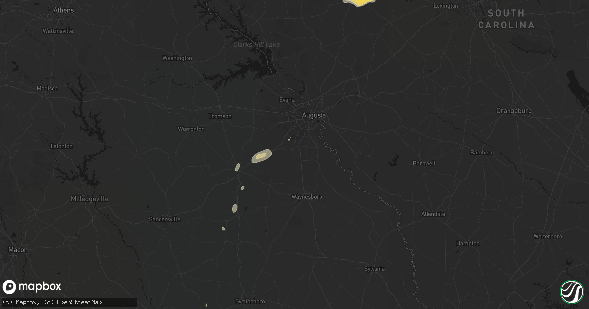 Hail map in Hephzibah, GA on May 23, 2026