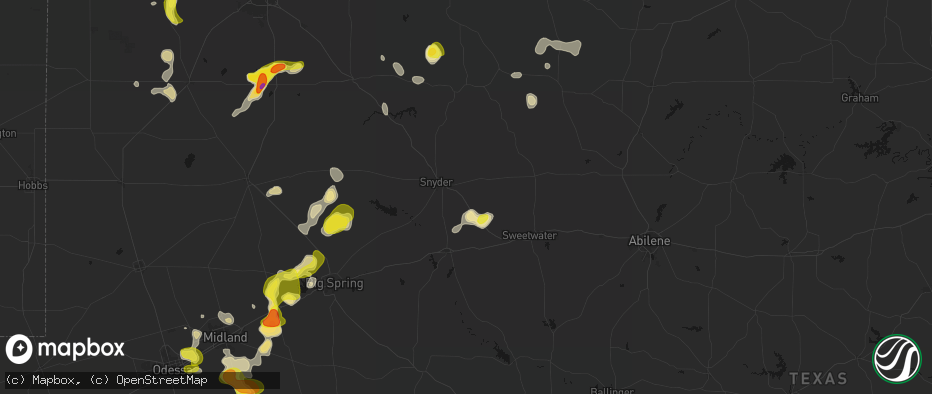 Hail map in Hermleigh, TX on May 23, 2026