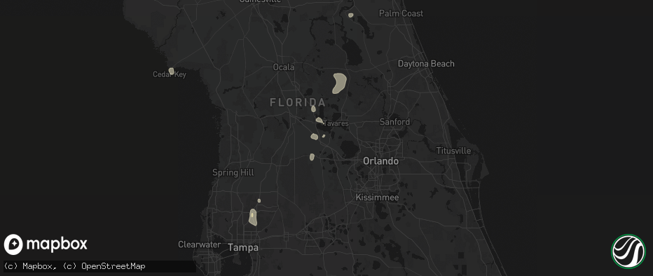 Hail map in Howey In The Hills, FL on May 23, 2026