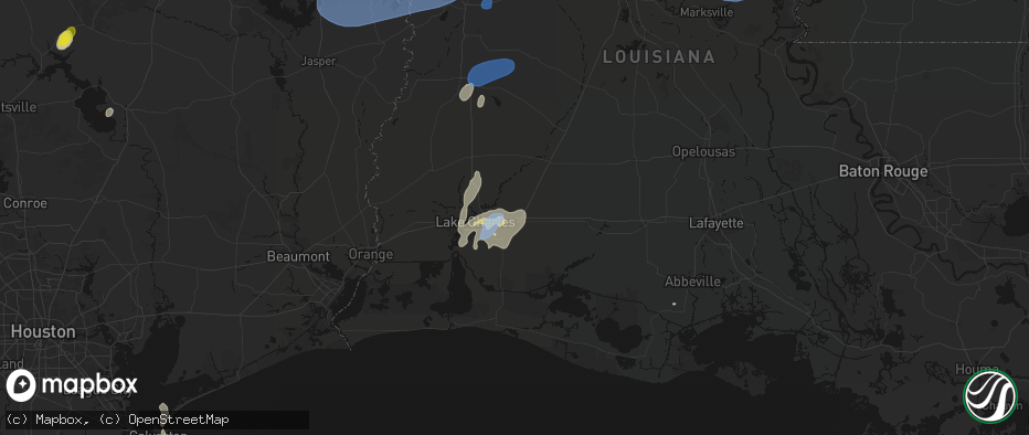 Hail map in Iowa, LA on May 23, 2026